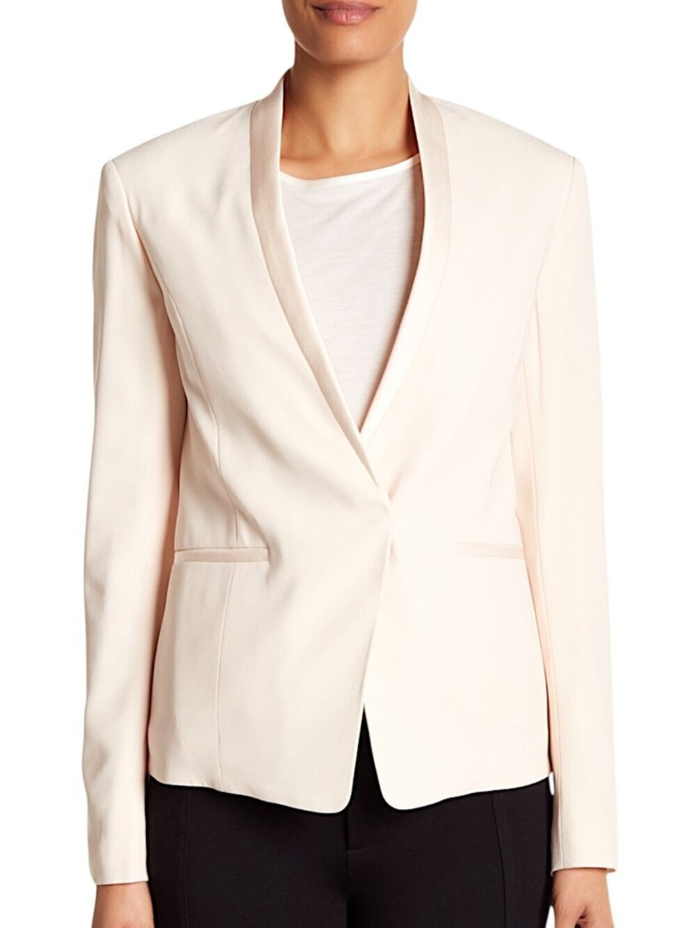 Rag & Bone Bowman Blazer Contrast Satin Trim Jacket Soft Peach Jacket New NWT 6